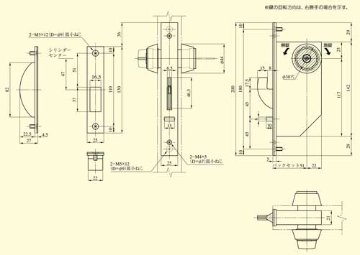美和ロック ＭＩＷＡ 静音引戸鎌錠 Ｕ９ＦＧ３−２ 片面シリンダー ステンレスヘアーライン（ＳＴ） バックセット５１ｍｍ 戸厚３３−４１ｍｍ用の画像