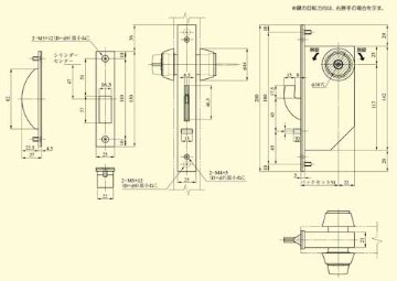 美和ロック ＭＩＷＡ 静音引戸鎌錠 Ｕ９ＦＧ３−２ 片面シリンダー ステンレスヘアーライン（ＳＴ） バックセット５１ｍｍ 戸厚３３−４１ｍｍ用画像