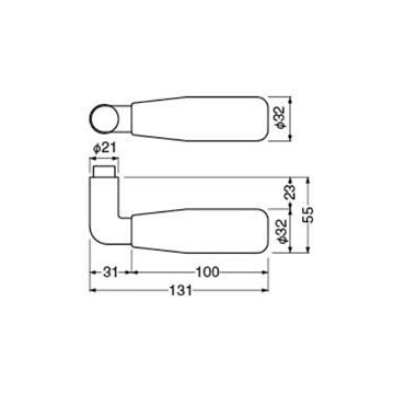 ＷＢ白熊印 シロクマ レバーハンドル カーム ＳＬ−３１１−Ｒ−ＴＢ Ｍブラウン（純金色）  丸座付 チューブラ空錠の画像