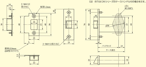 美和ロック ＭＩＷＡ ＯＭＤ型 空錠 ＳＴ バックセット６４ｍｍ 扉厚３３～４１ｍｍの画像