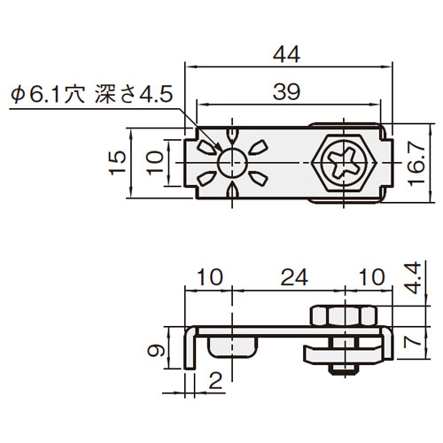アトムリビンテック ＡＴＯＭ 折戸金具 ＨＤ－１１ 上部ピボット受け金具画像