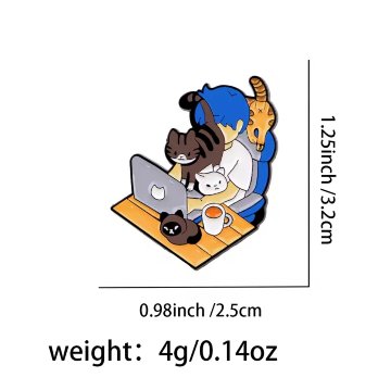 ネコハラピンバッジの画像