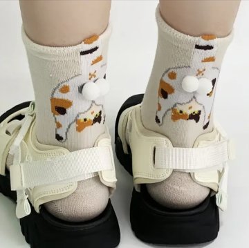 【全5色】ニャンタマ靴下の画像