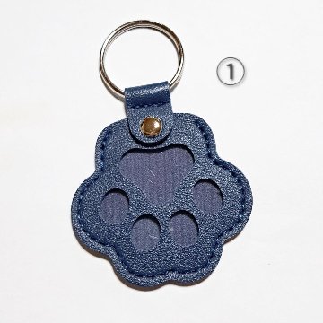 肉球の小物入れキーホルダー(黒系)の画像