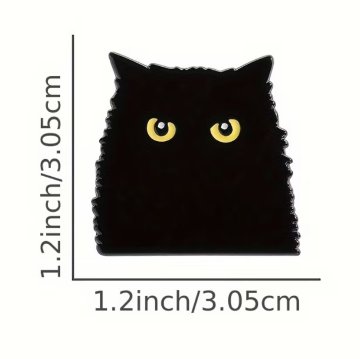 黒猫のピンバッジの画像
