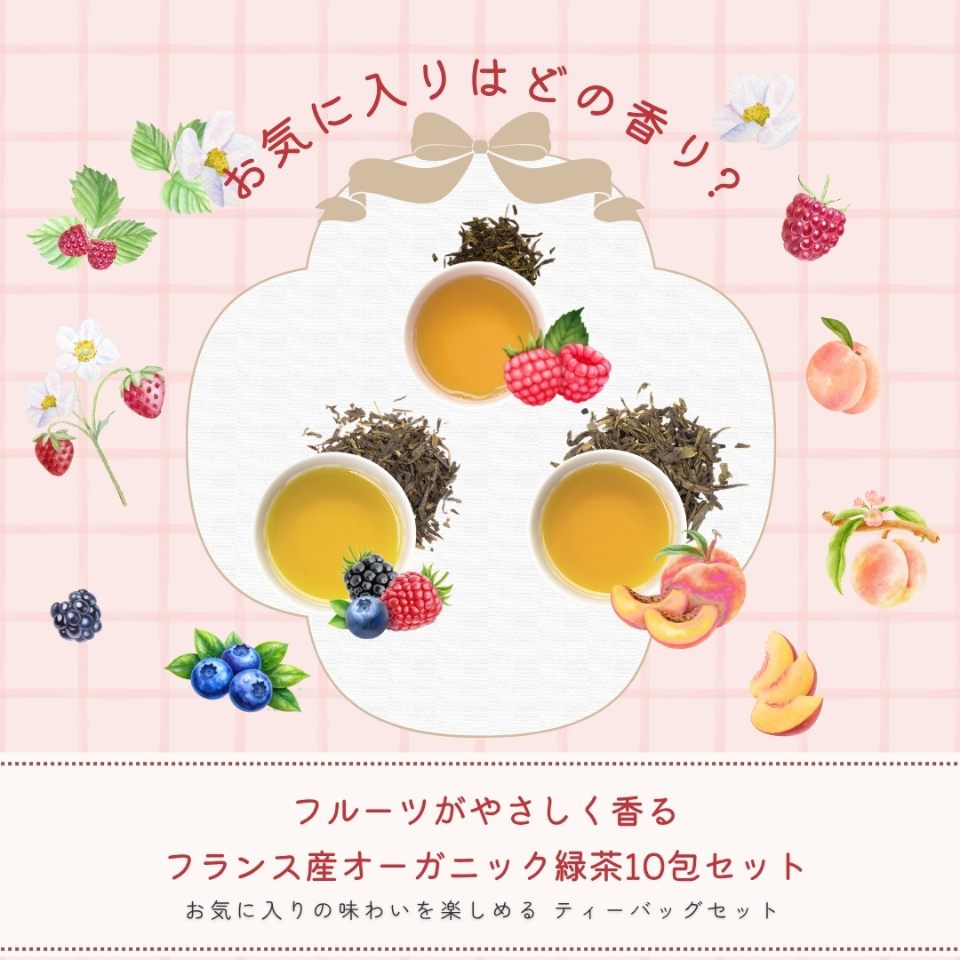 【送料無料】グルメティーシリーズ　 選べるフルーツ緑茶 10包入りの画像