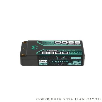 【銀行振込限定】CAYOTE CYE881S145B レーシングリポバッテリー 8800mAh 145C 1S2P 3.7V 32.56Whの画像