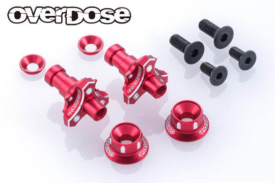 OVERDOSE OD3984 アルミワンピースアクスルシャフトType-2 (For OD/RWDフロント用/5mm/レッド)の画像