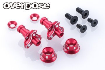 OVERDOSE OD3984 アルミワンピースアクスルシャフトType-2 (For OD/RWDフロント用/5mm/レッド)の画像