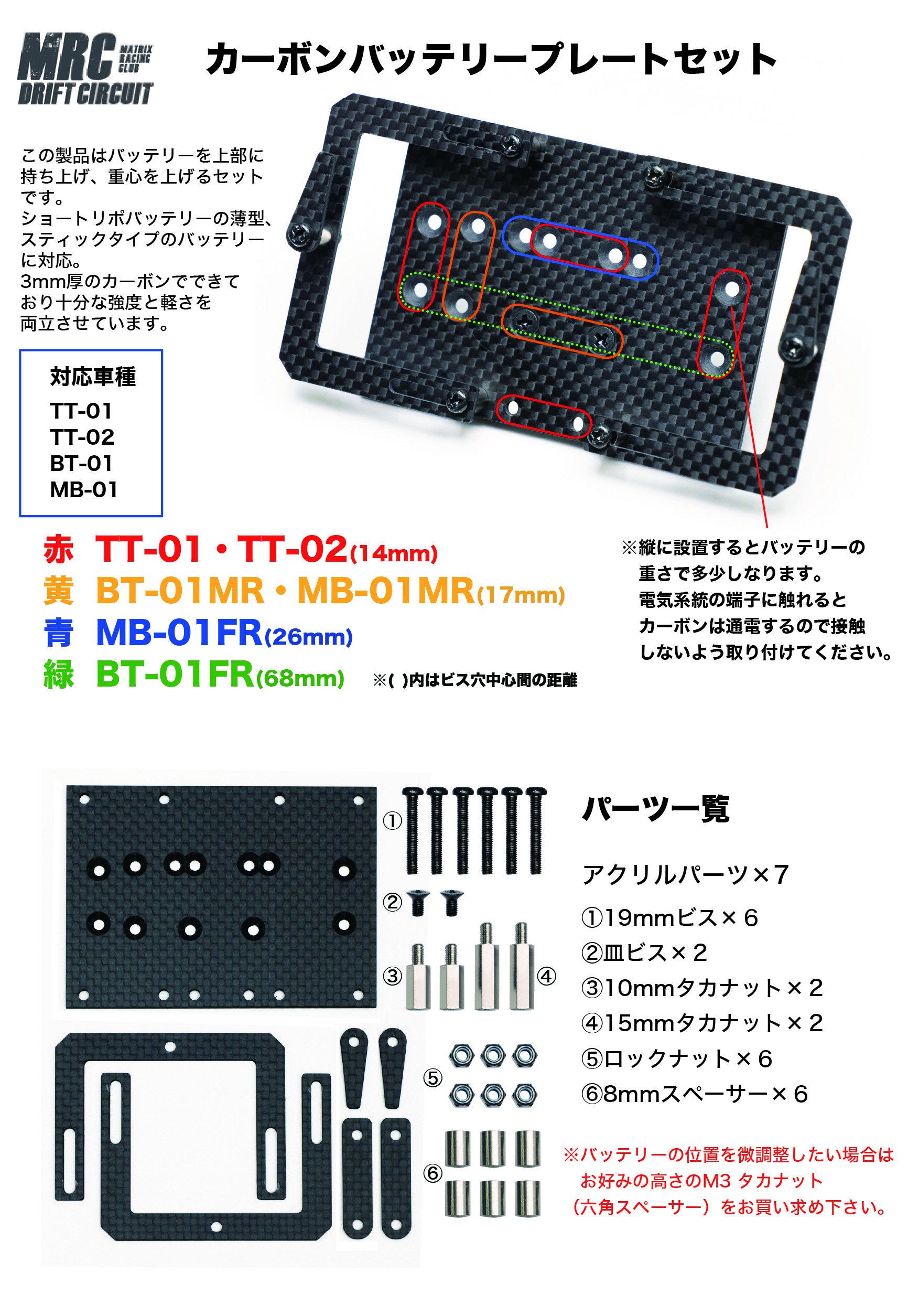 MRC カーボンバッテリーホルダーセットの画像