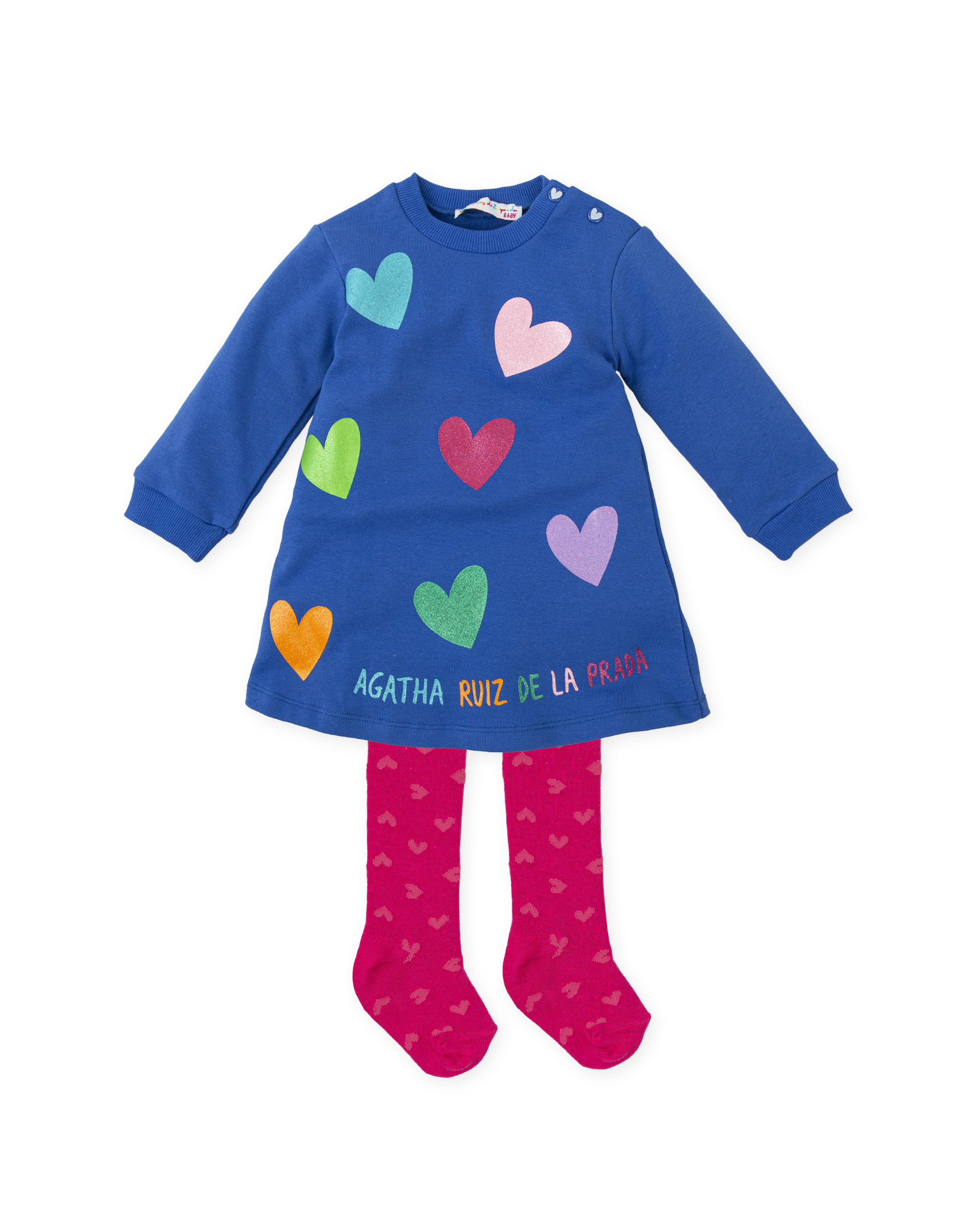 グリッター ワンピース　ブルー　タイツ付き　アガタ・ルイス・デ・ラ・プラダ　(DRESS & TIGHTS ELECTRIC BLUE - Agatha Ruiz de la Prada)の画像