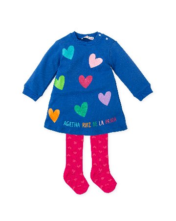 グリッター ワンピース　ブルー　タイツ付き　アガタ・ルイス・デ・ラ・プラダ　(DRESS & TIGHTS ELECTRIC BLUE - Agatha Ruiz de la Prada)の画像