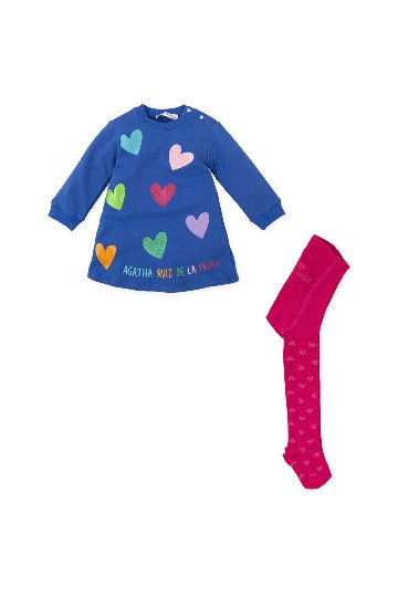 グリッター ワンピース　ブルー　タイツ付き　アガタ・ルイス・デ・ラ・プラダ　(DRESS & TIGHTS ELECTRIC BLUE - Agatha Ruiz de la Prada)の画像