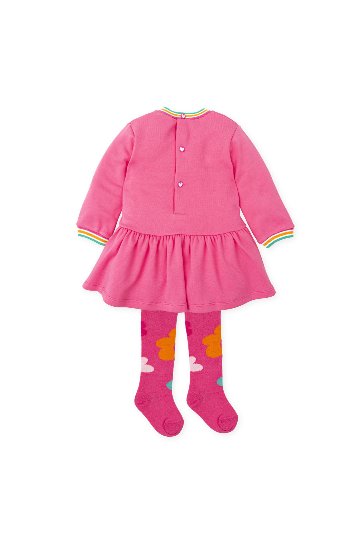 パーティー ワンピース　ピンク　タイツ付き　アガタ・ルイス・デ・ラ・プラダ　(DRESS & TIGHTS DARK RED STRAWBERRY - Agatha Ruiz de la Prada)の画像