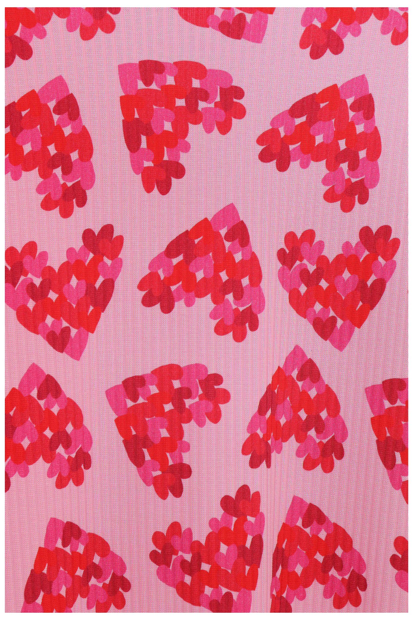 長袖リブカットソーハート ピンク - アガタ・ルイス・デ・ラ・プラダ（CAMISETA CANALE CORAZONES FUSCIA - Agatha Ruiz de la Prada）の画像