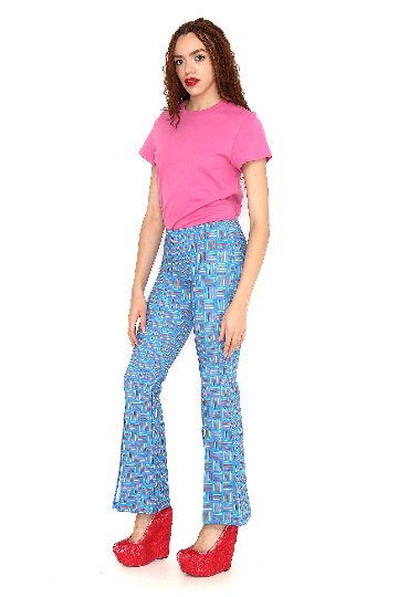 カラーストライプ フレアスリットーパンツ - アガタ・ルイス・デ・ラ・プラダ（PANTALON FLARE AZUL RAYAS COLORES - Agatha Ruiz de la Prada）の画像