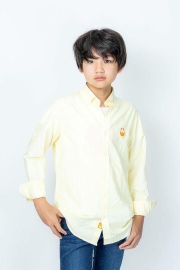 メンズシャツ　イエロー(CAMISA HOMBRE AMARILLITA CON BARBA NARANJA- Agatha Ruiz de la Prada）の画像