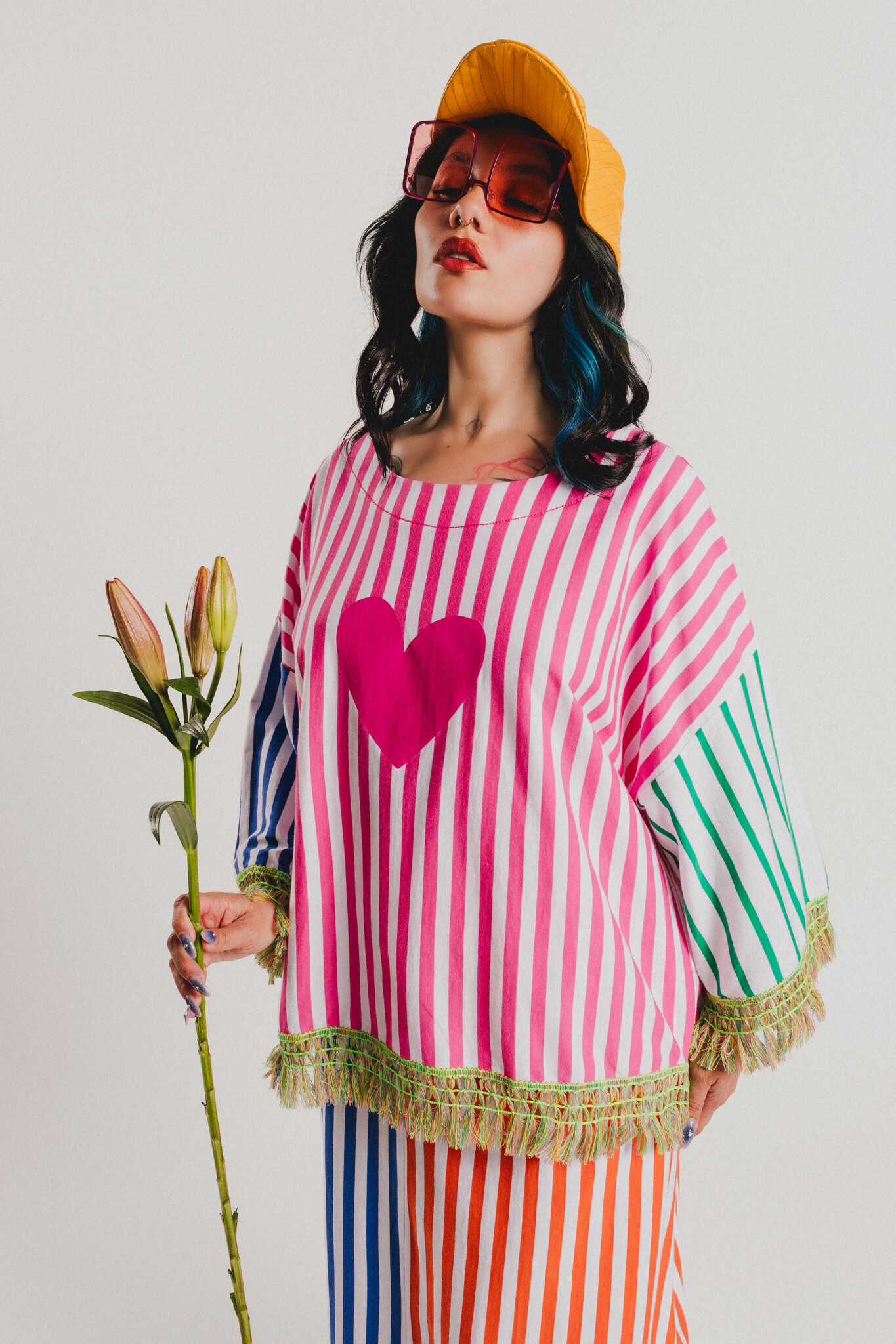 ストライプシャツ ♡ - アガタ・ルイス・デ・ラ・プラダ（CAMISETA RAYAS COLORES CORAZON - Agatha Ruiz de la Prada）の画像