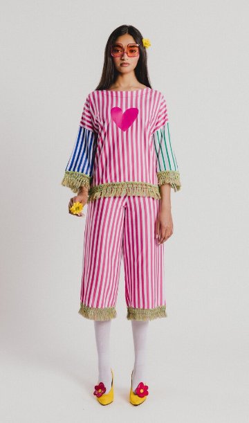 ストライプシャツ ♡ - アガタ・ルイス・デ・ラ・プラダ（CAMISETA RAYAS COLORES CORAZON - Agatha Ruiz de la Prada）の画像