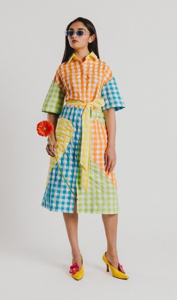 ヴィシーシャツワンピース - アガタ・ルイス・デ・ラ・プラダ（VESTIDO CAMISERO VICHY COLORES - Agatha Ruiz de la Prada）の画像