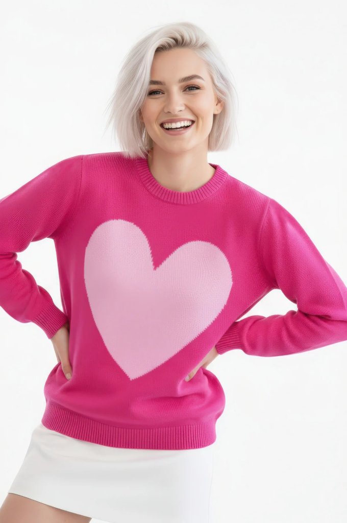 コットンセーター ピンク - アガタ・ルイス・デ・ラ・プラダ（JERSEY ALGODON MUJER FUCSIA CORAZON - Agatha Ruiz de la Prada）の画像