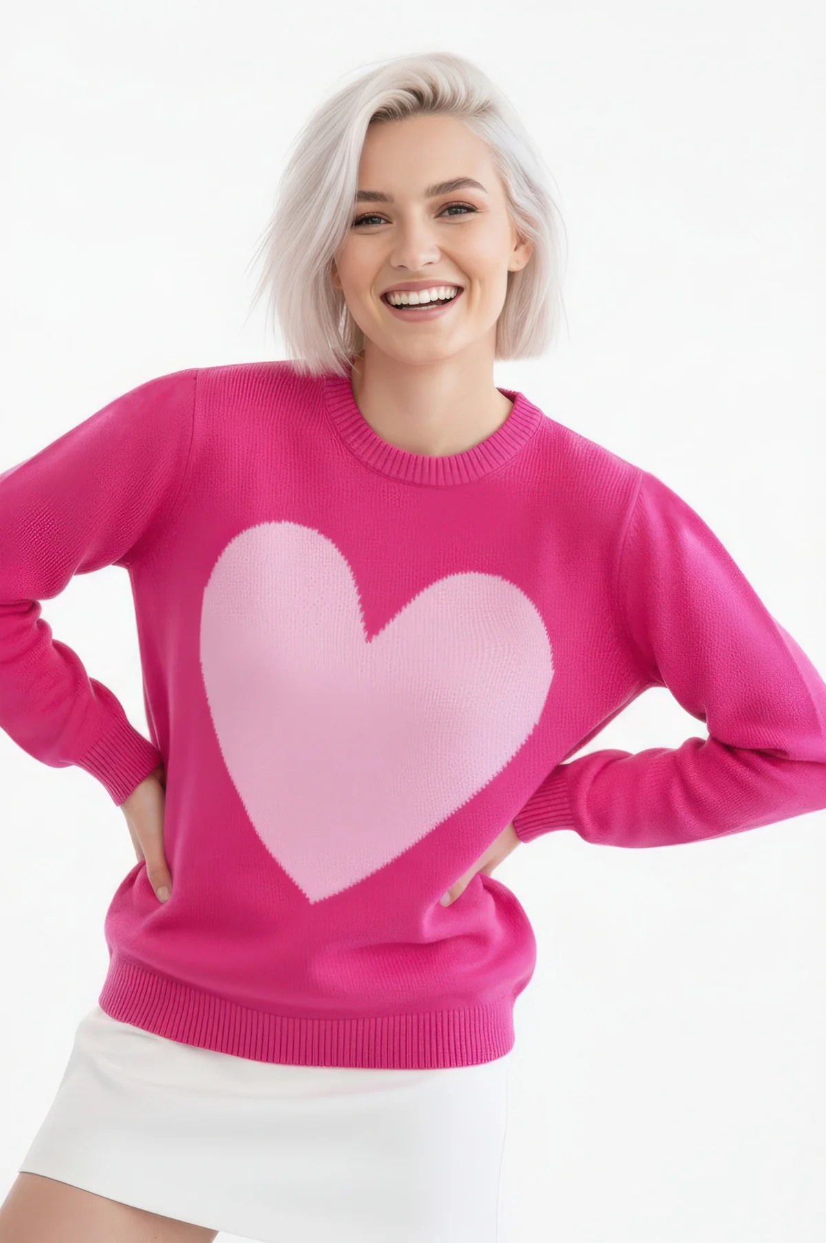 コットンセーター ピンク - アガタ・ルイス・デ・ラ・プラダ（JERSEY ALGODON MUJER FUCSIA CORAZON - Agatha Ruiz de la Prada）の画像