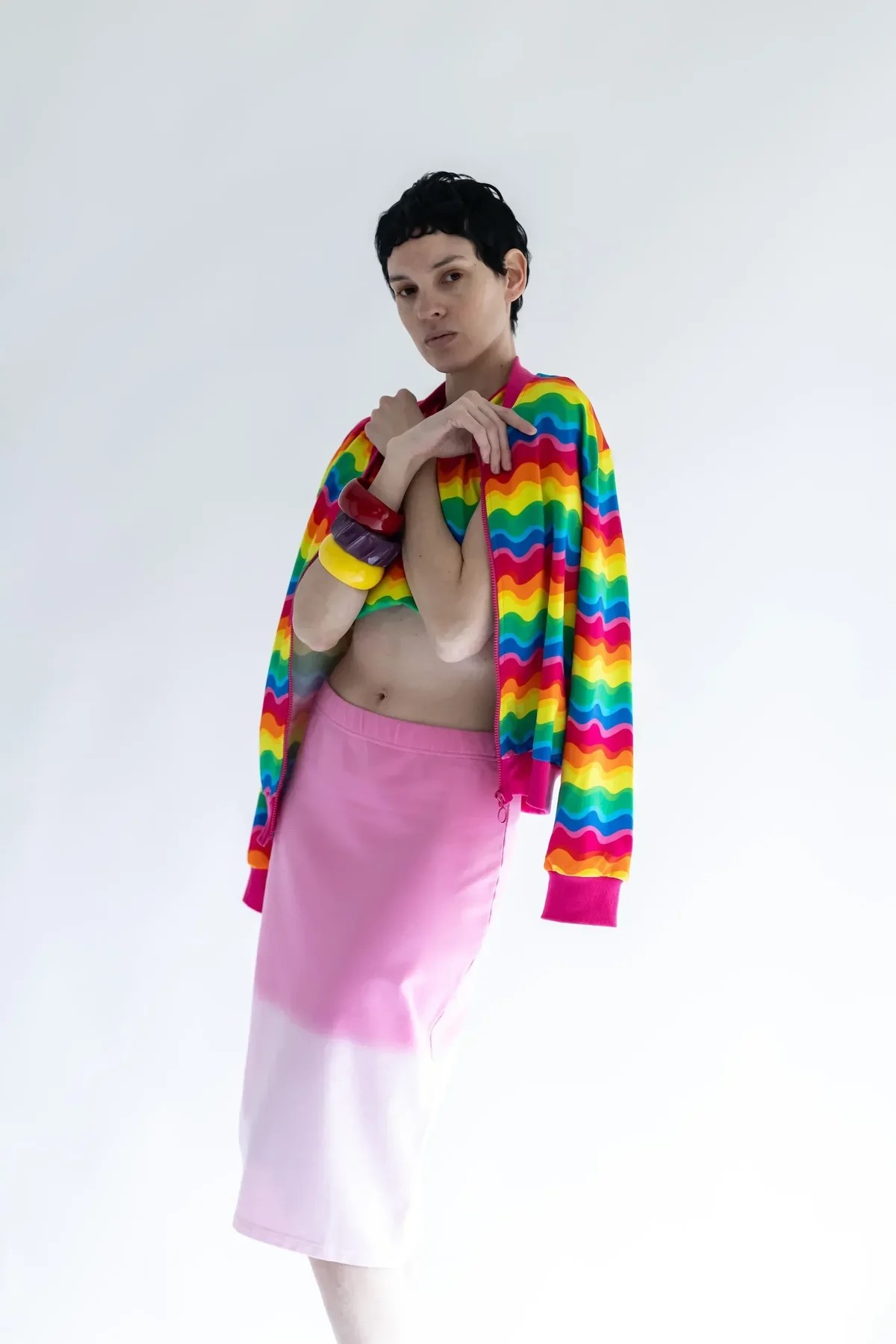 グラデーションスカート ピンク - アガタ・ルイス・デ・ラ・プラダ（FALDA ROSA DEGRADADA - Agatha Ruiz de la Prada）の画像