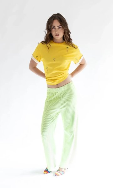 ストライプボトムス イエロー - アガタ・ルイス・デ・ラ・プラダ（PANTALON RAYAS AMARILLAS - Agatha Ruiz de la Prada）の画像