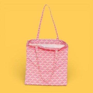 プリント ジッパー トートバッグ　フラワー - アガタ・ルイス・デ・ラ・プラダ（PRINTED ZIPPER TOTEBAG - Agatha Ruiz de la Prada）の画像