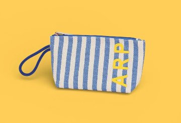 ストライプ トイレタリーバッグ ブルー - アガタ・ルイス・デ・ラ・プラダ（BLUE STRIPED TOILETRY BAG - Agatha Ruiz de la Prada）の画像