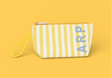 ストライプ トイレタリーバッグ イエロー -アガタ・ルイス・デ・ラ・プラダ（YELLOW STRIPED TOILETRY BAG -Agatha Ruiz de la Prada）の画像