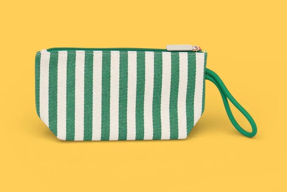 ストライプ トイレタリーバッグ グリーン -アガタ・ルイス・デ・ラ・プラダ（GREEN STRIPED TOILETRY BAG - Agatha Ruiz de la Prada）の画像