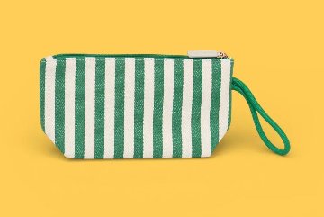 ストライプ トイレタリーバッグ グリーン -アガタ・ルイス・デ・ラ・プラダ（GREEN STRIPED TOILETRY BAG - Agatha Ruiz de la Prada）の画像