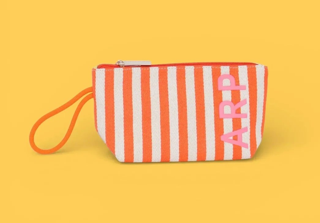 ストライプ トイレタリーバッグ オレンジ -アガタ・ルイス・デ・ラ・プラダ（ORANGE STRIPED TOILETRY BAG -Agatha Ruiz de la Prada）の画像