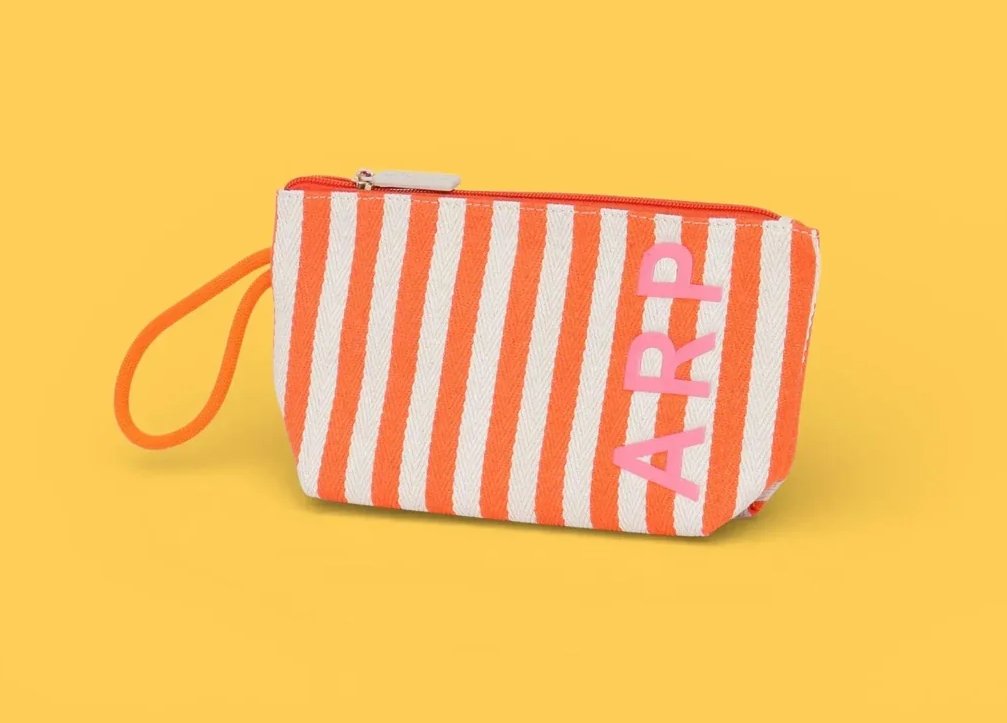 ストライプ トイレタリーバッグ オレンジ -アガタ・ルイス・デ・ラ・プラダ（ORANGE STRIPED TOILETRY BAG -Agatha Ruiz de la Prada）の画像