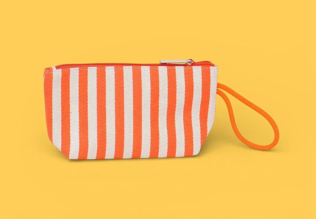 ストライプ トイレタリーバッグ オレンジ -アガタ・ルイス・デ・ラ・プラダ（ORANGE STRIPED TOILETRY BAG -Agatha Ruiz de la Prada）の画像