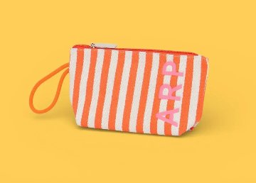 ストライプ トイレタリーバッグ オレンジ -アガタ・ルイス・デ・ラ・プラダ（ORANGE STRIPED TOILETRY BAG -Agatha Ruiz de la Prada）の画像