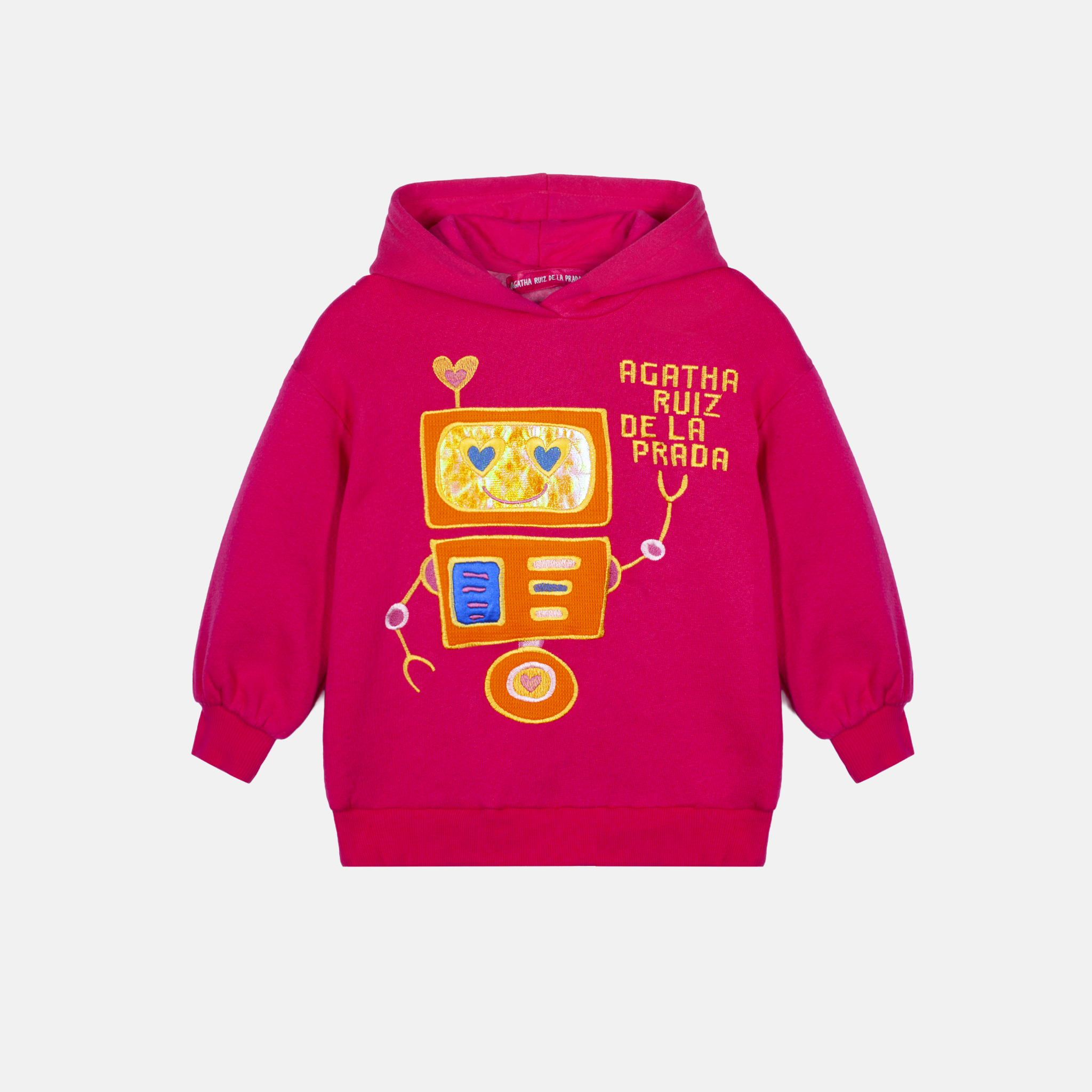 ロボット パーカー ピンク アガタ・ルイス・デ・ラ・プラダ (ROBOTS SWEAT-SHIRT FUCSHIA - Agatha Ruiz de la Prada)の画像