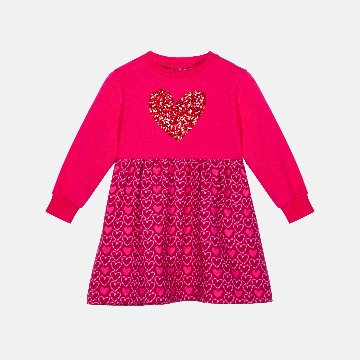 ハートビート ワンピース ピンク アガタ・ルイス・デ・ラ・プラダ (HEARTBEAT DRESS FUCSHIA - Agatha Ruiz de la Prada)の画像
