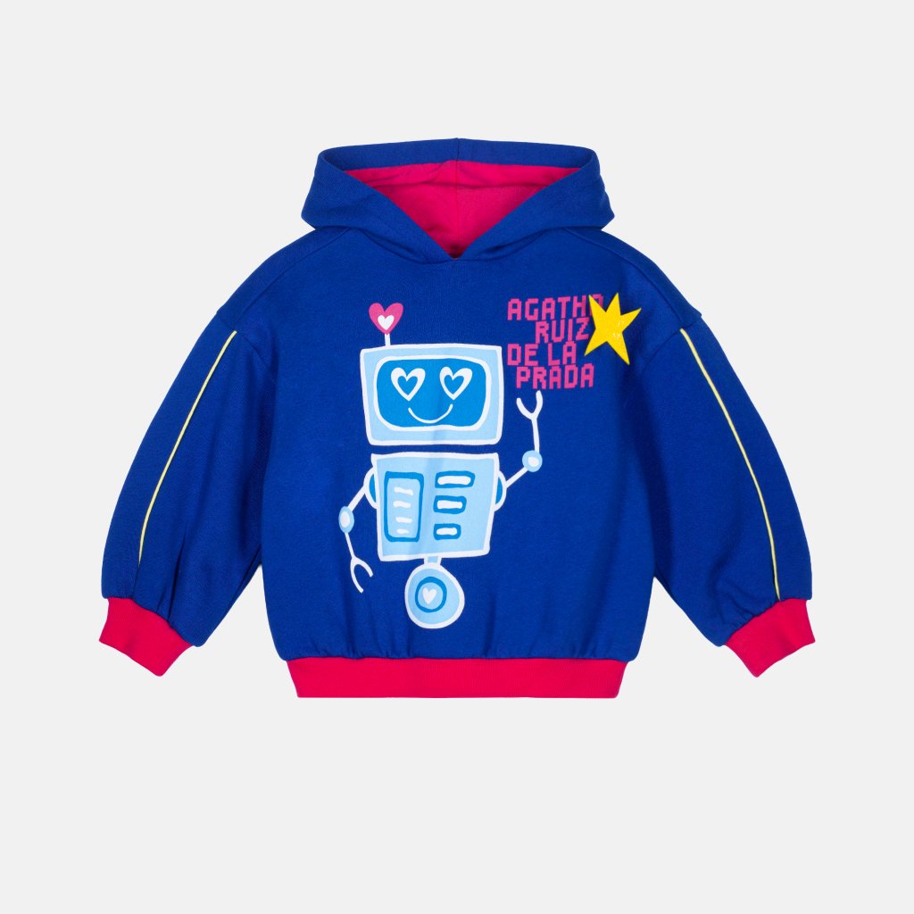 ロボット パーカー ブルー アガタ・ルイス・デ・ラ・プラダ (ROBOTS SWEAT-SHIRT BLUE - Agatha Ruiz de la Prada)の画像