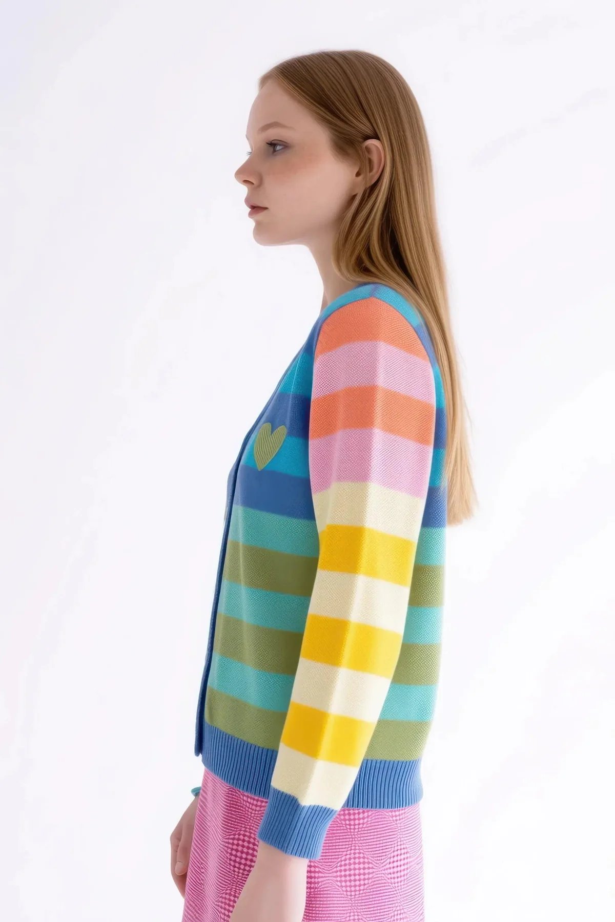 ストライプ カーディガン ブルー - アガタ・ルイス・デ・ラ・プラダ（CHAQUETA RAYAS AZUL MUJER - Agatha Ruiz de la Prada）の画像