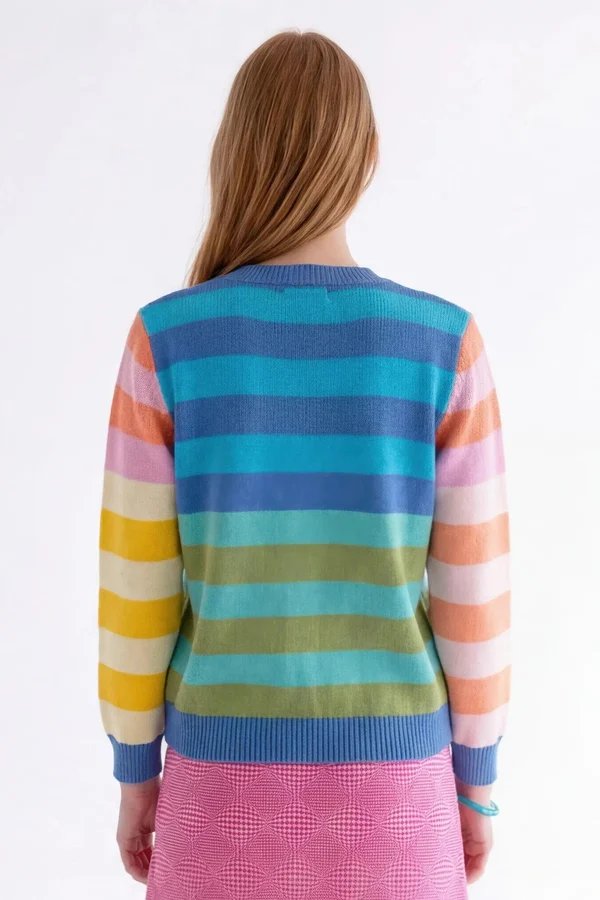 ストライプ カーディガン ブルー - アガタ・ルイス・デ・ラ・プラダ（CHAQUETA RAYAS AZUL MUJER - Agatha Ruiz de la Prada）の画像