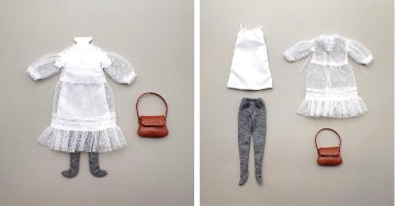 Galumドレスコレクション-5　ドットチュールワンピースドレスセット(22cmサイズ) の画像