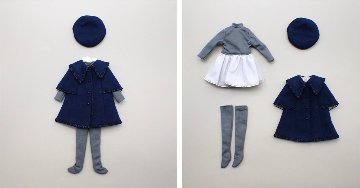 Galumドレスコレクション-12　ケープスリーブコートドレスセット(22cmサイズ) の画像