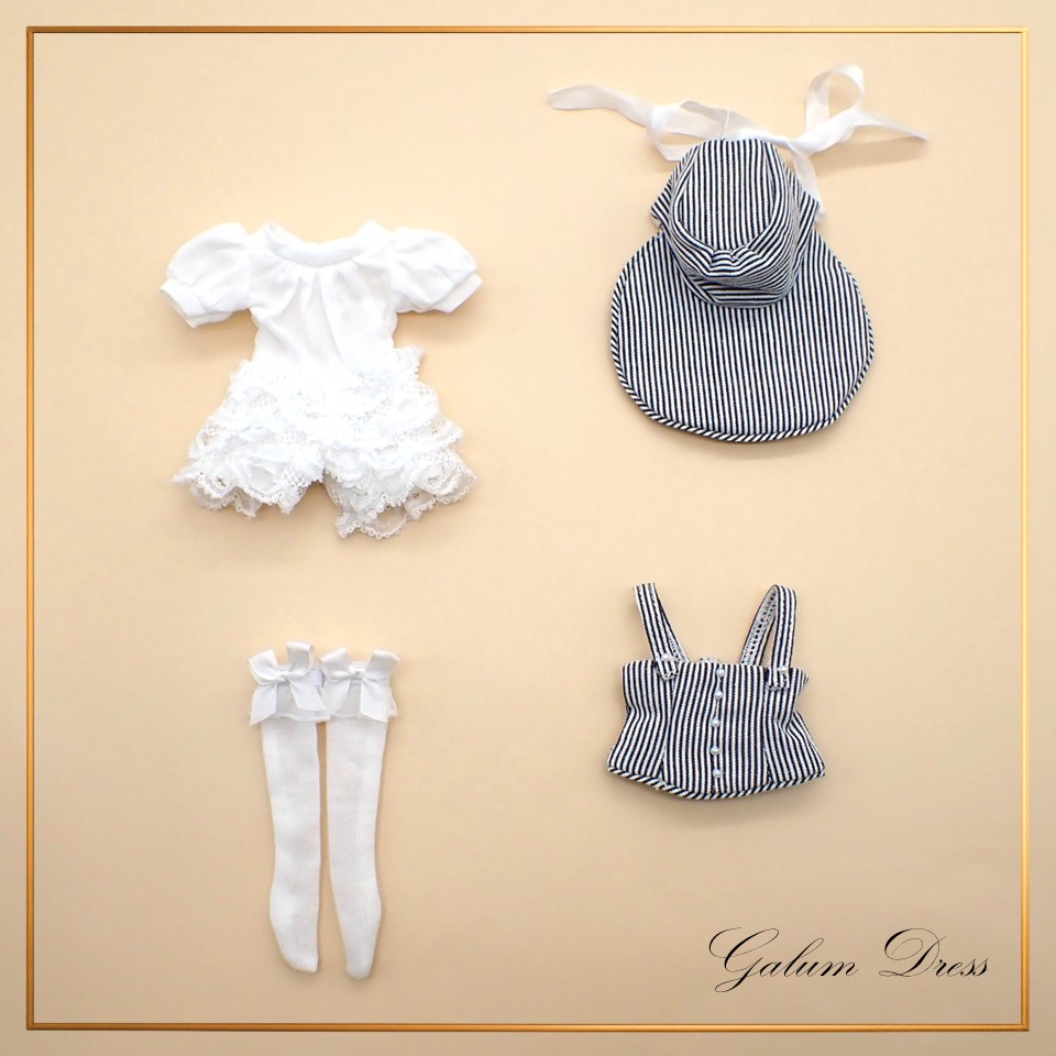 Galumドレスコレクション-8　フリルオールインワンドレスセット(22cmサイズ) の画像