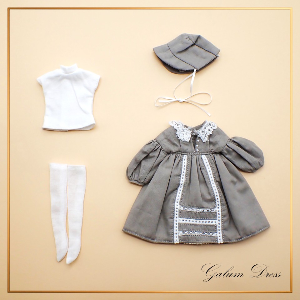 Galumドレスコレクション-10　ドロップショルダーワンピースドレスセット(22cmサイズ) の画像