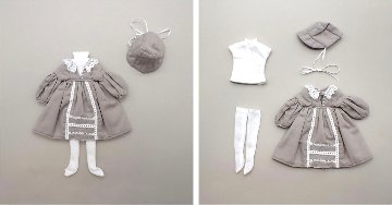 Galumドレスコレクション-10　ドロップショルダーワンピースドレスセット(22cmサイズ) の画像