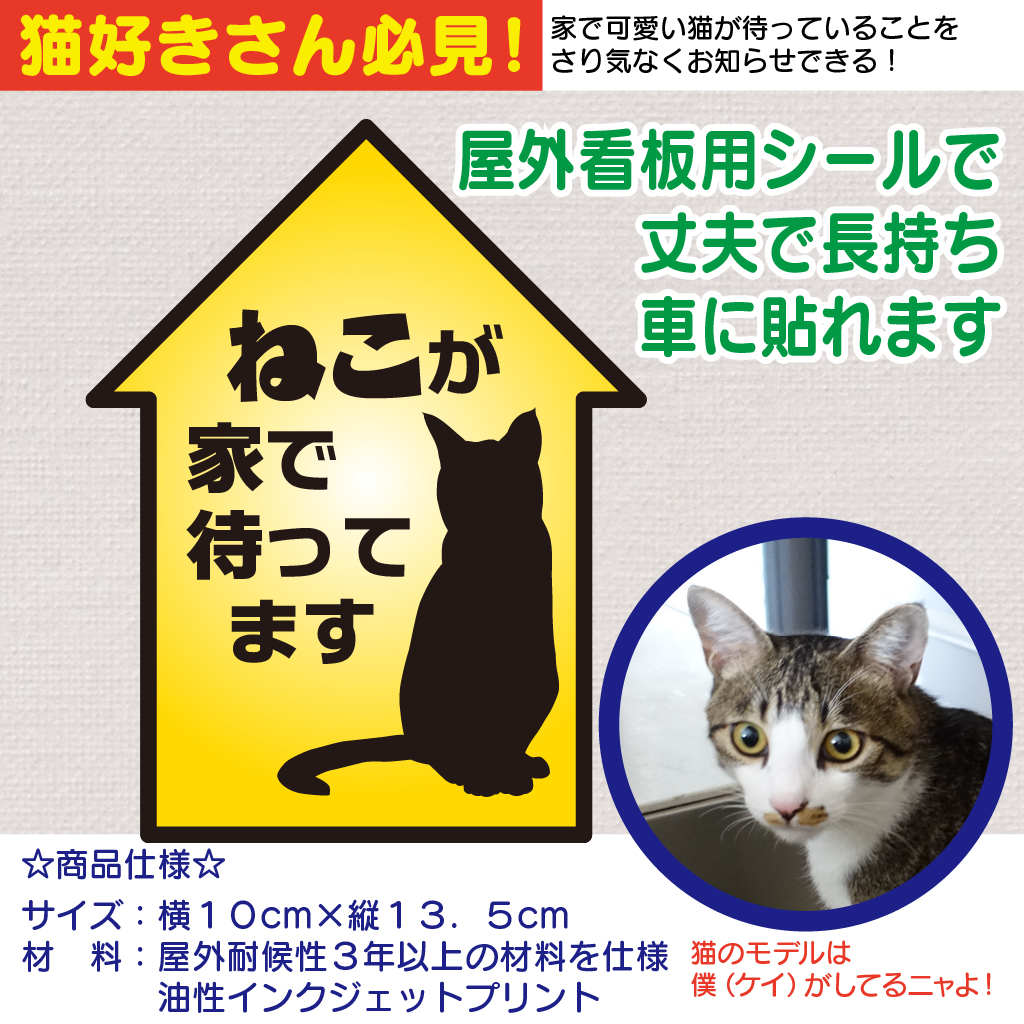 ねこが家で待ってます（家型）の画像