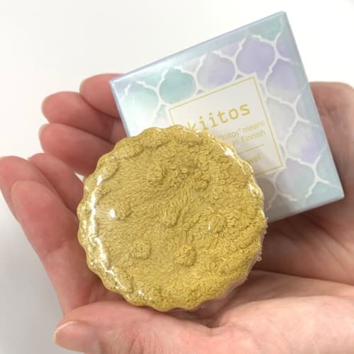 ギフト・販促用「ビスケットハンカチタオル 圧縮タオルハンカチ」100個セット ギフト箱入 まるでビスケット！綿100％の画像