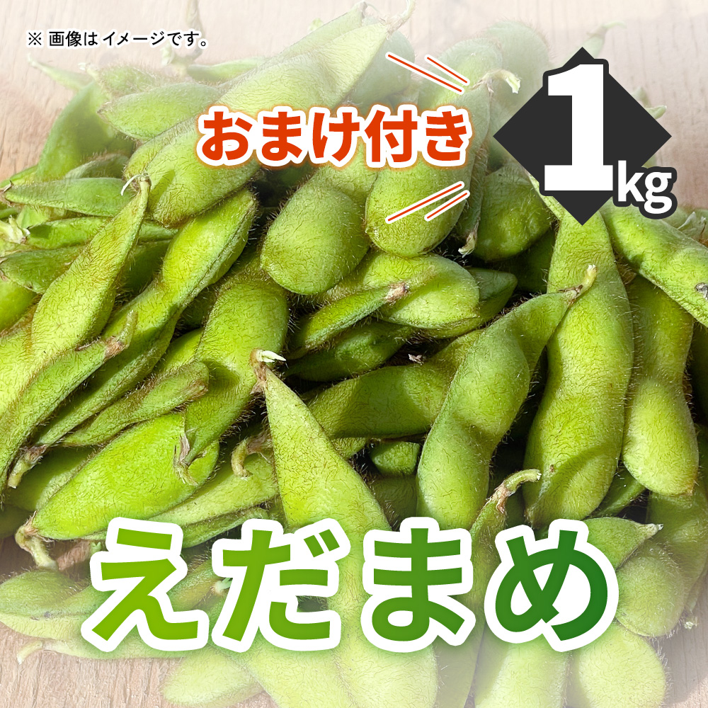 旬の野菜　枝豆1kgお届け(おまけ付き)の画像